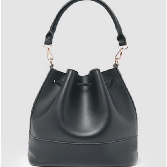 Hollow Handbag Bucket Shoulder Messenger Black Bag - Picture 2 of 2